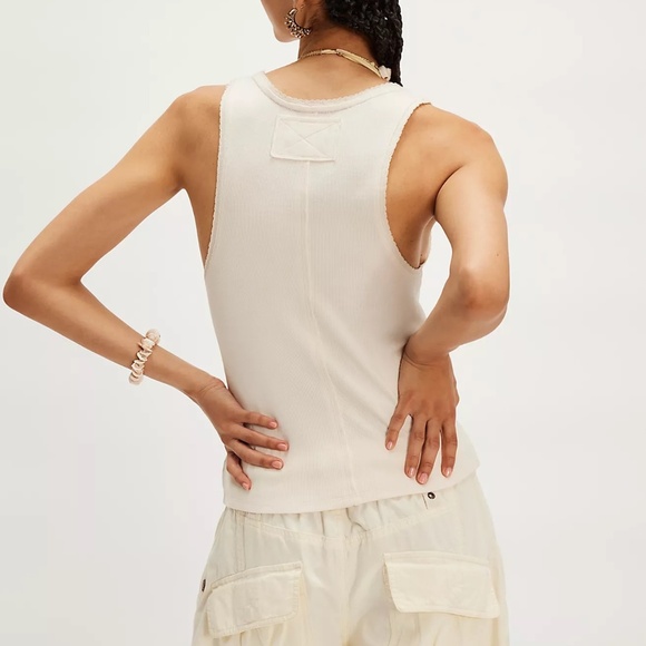 Free People We the Free Embroidered Summer Tank size S in Ivory NWT - Picture 3 of 6